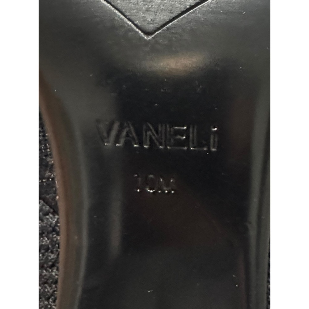Vaneli Sophie Black stretch Knit tall Boots sz 10 Pointed Toe Block Heel sleek - Picture 4 of 7